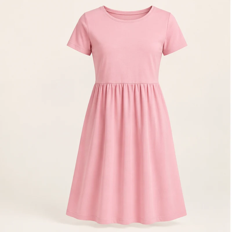 Petal pink Sunday Bloom Jersey Dress, front view